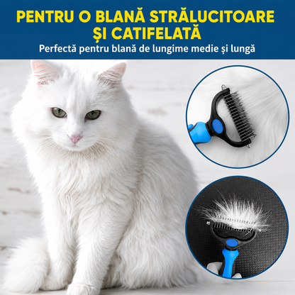 Perie dublă pentru îndepărtarea părului și a pufului
