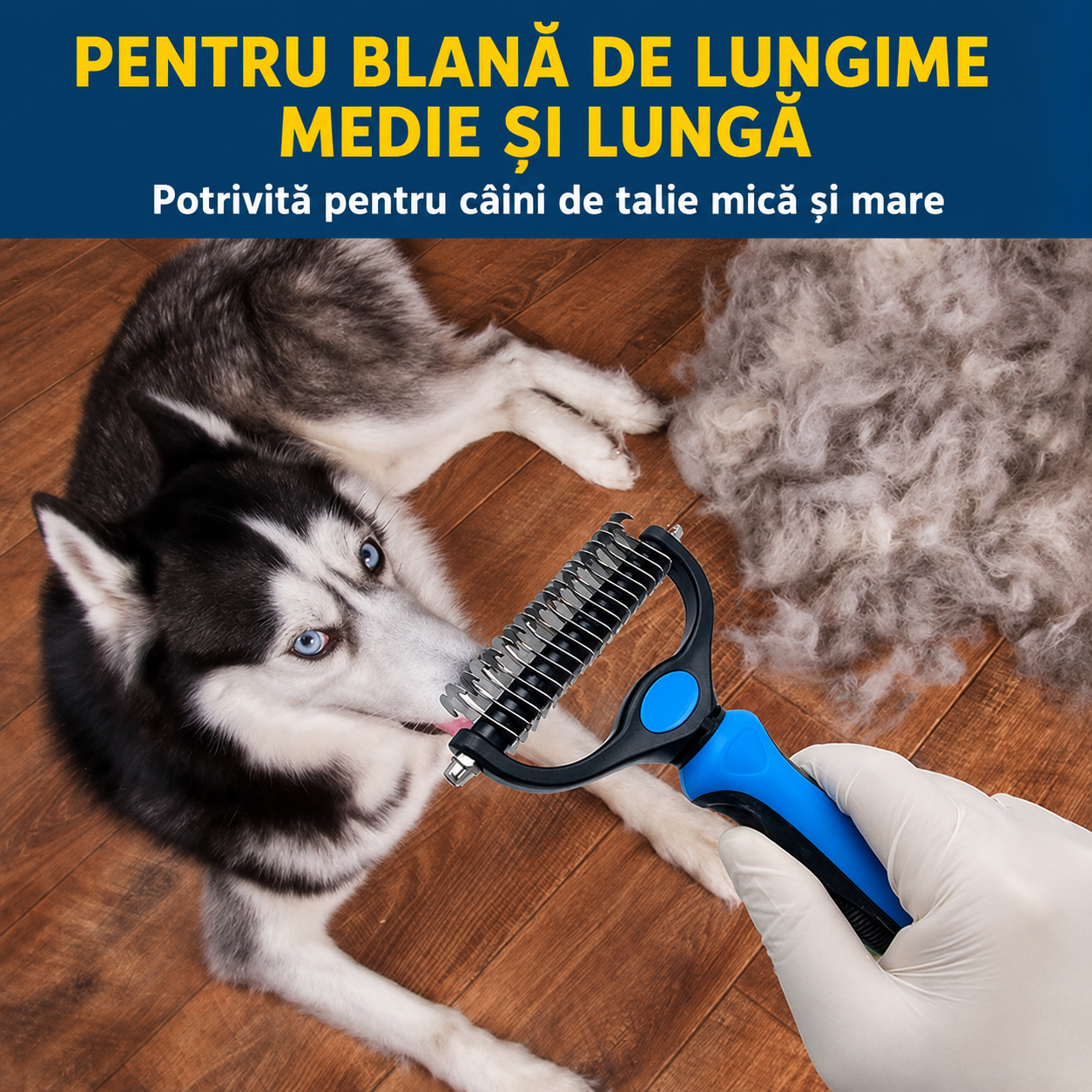 Perie dublă pentru îndepărtarea părului și a pufului