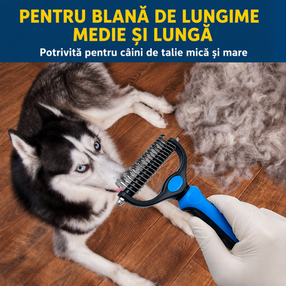 Perie dublă pentru îndepărtarea părului și a pufului