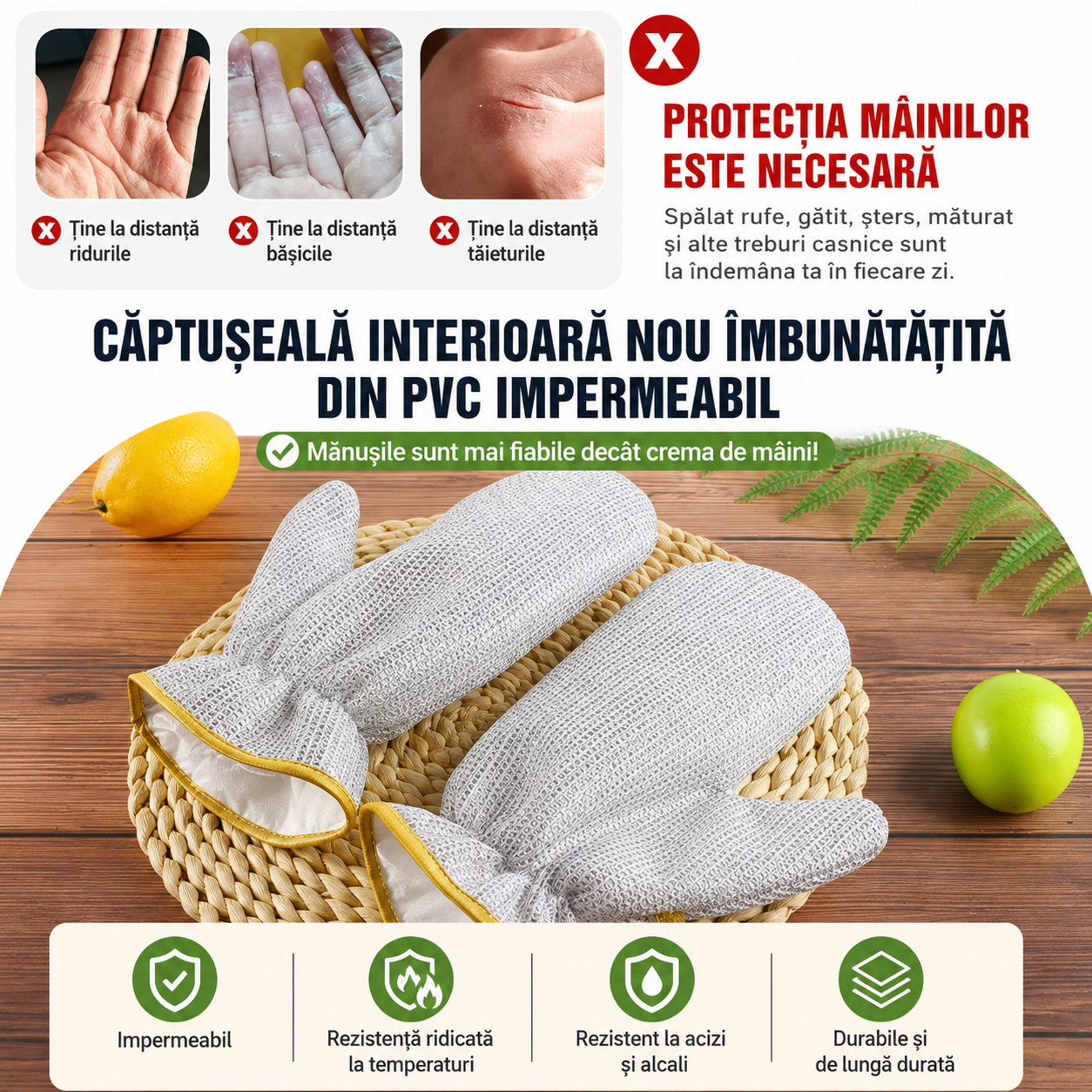 Mănuși de Sârmă Anti-Tăiere pentru Spălat Vase